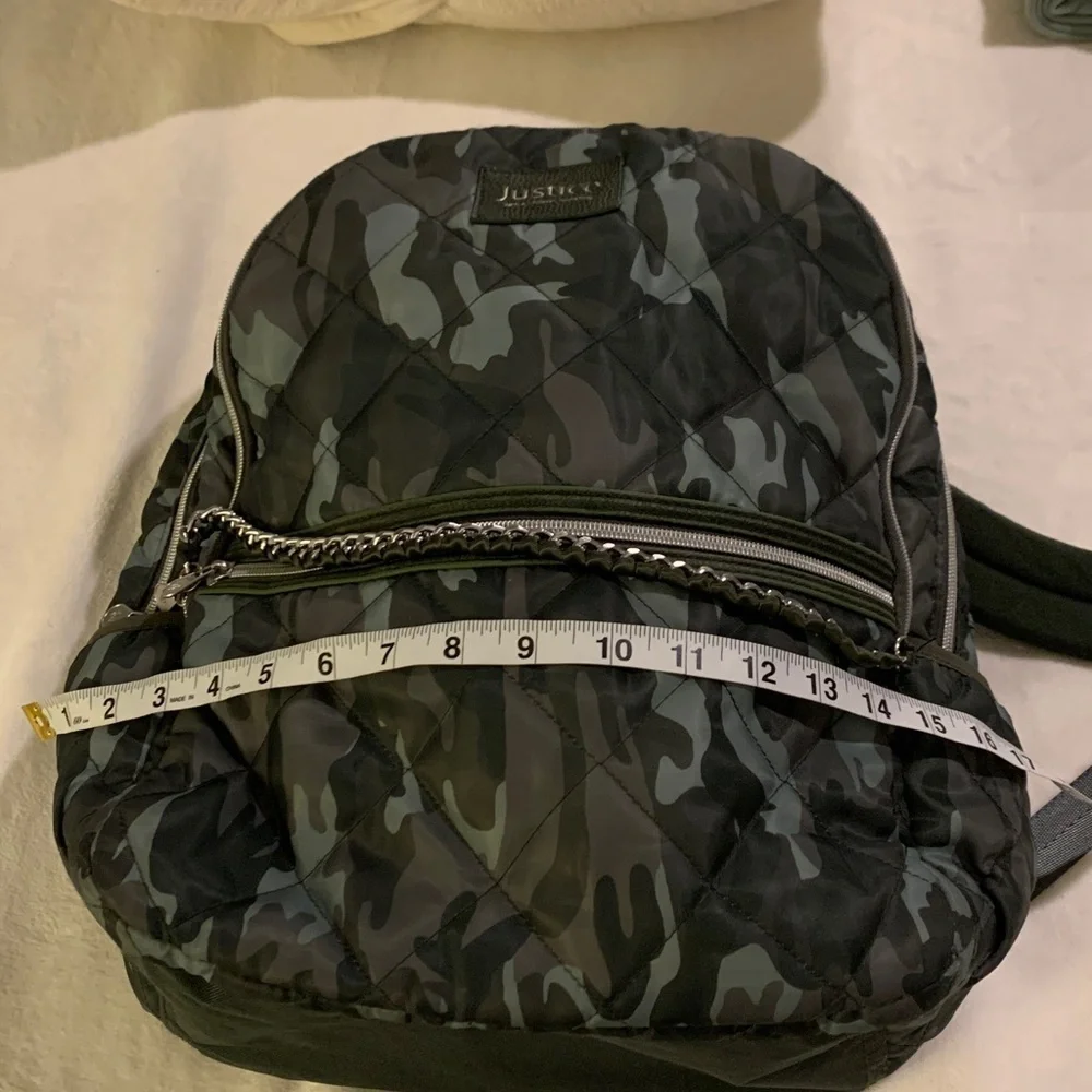 Justice book bag backpack absolutely like new! camouflage